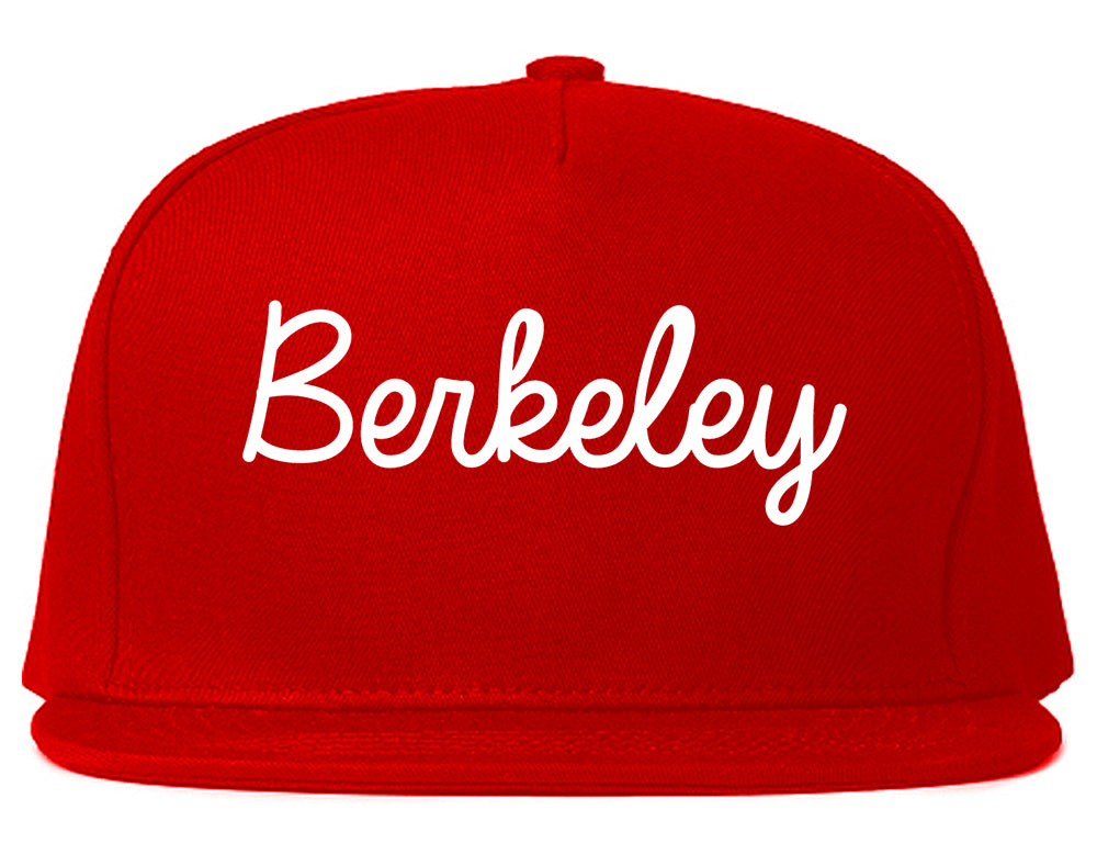Berkeley California CA Script Mens Snapback Hat Red
