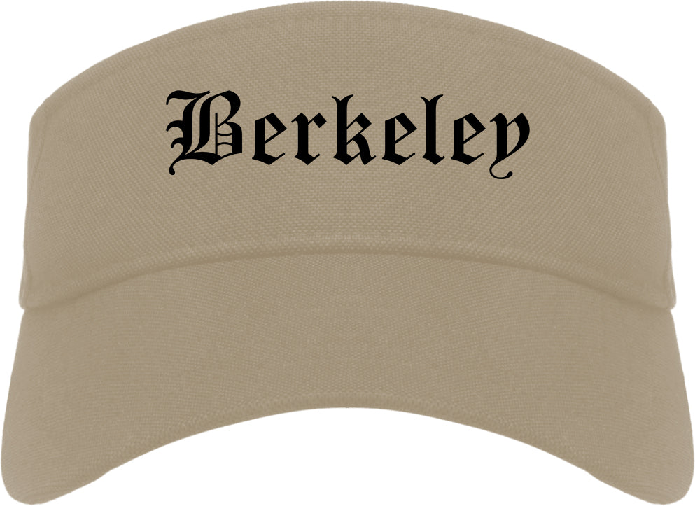 Berkeley California CA Old English Mens Visor Cap Hat Khaki