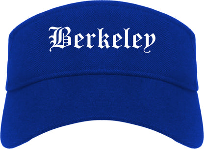 Berkeley California CA Old English Mens Visor Cap Hat Royal Blue