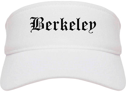 Berkeley California CA Old English Mens Visor Cap Hat White