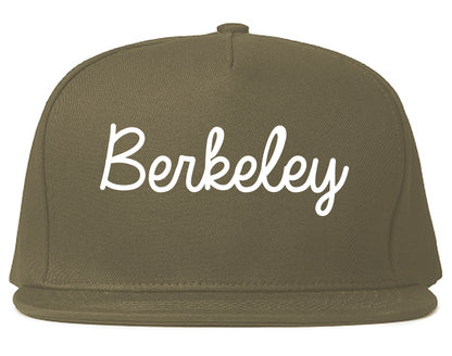 Berkeley Illinois IL Script Mens Snapback Hat Grey
