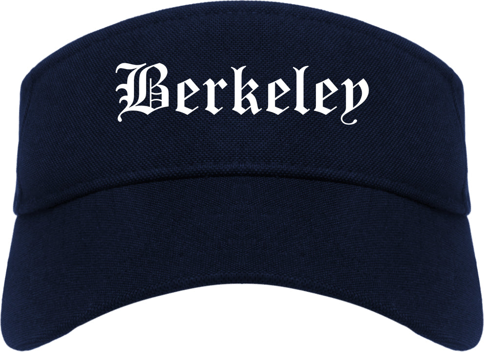 Berkeley Illinois IL Old English Mens Visor Cap Hat Navy Blue