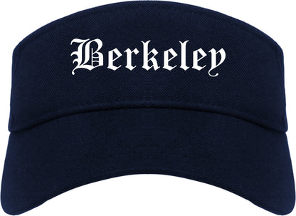 Berkeley Missouri MO Old English Mens Visor Cap Hat Navy Blue