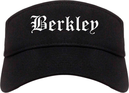 Berkley Michigan MI Old English Mens Visor Cap Hat Black