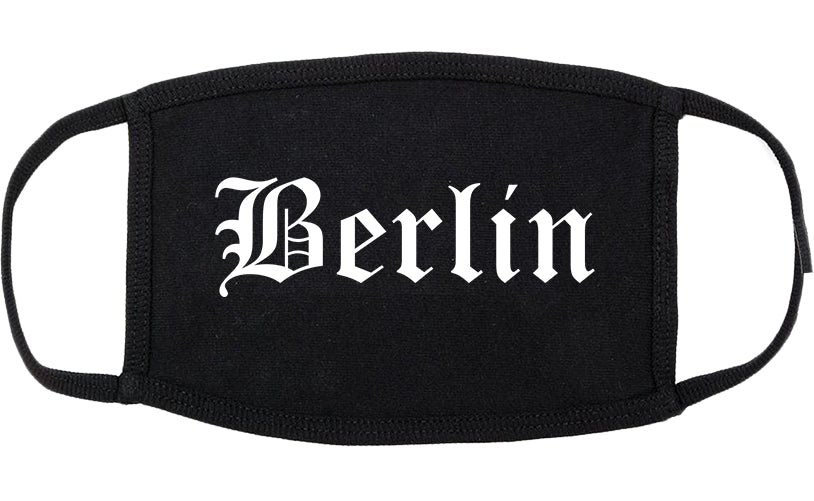 Berlin New Jersey NJ Old English Cotton Face Mask Black