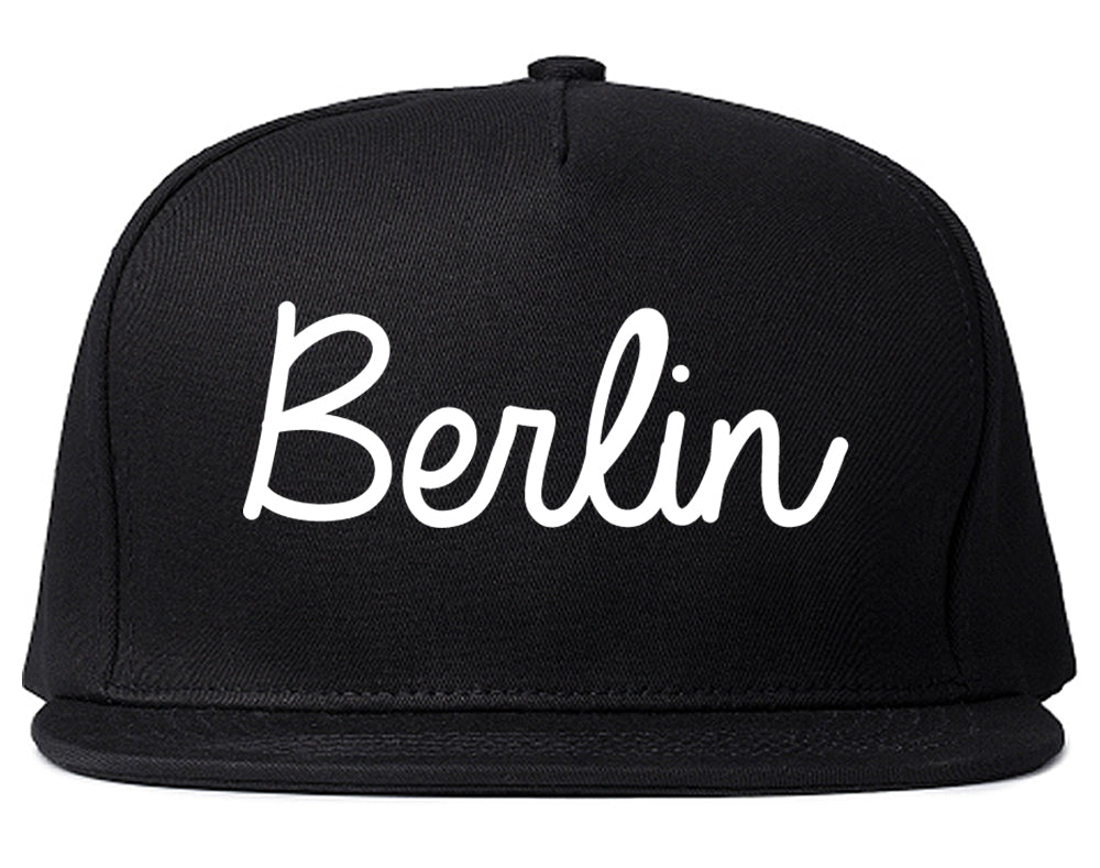 Berlin New Jersey NJ Script Mens Snapback Hat Black