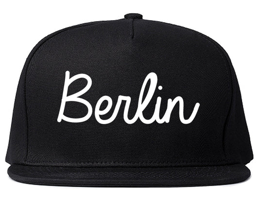 Berlin New Jersey NJ Script Mens Snapback Hat Black