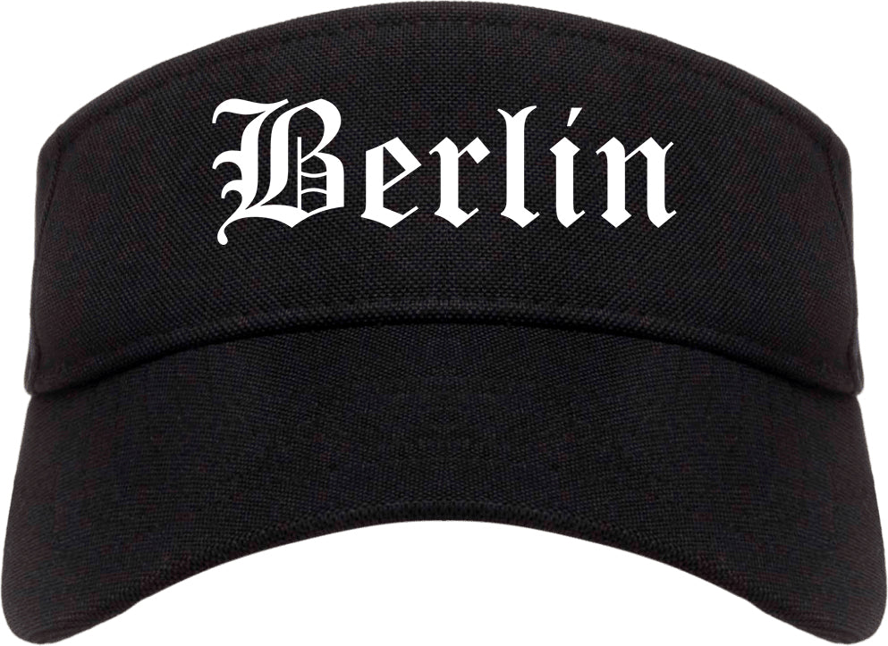 Berlin New Jersey NJ Old English Mens Visor Cap Hat Black