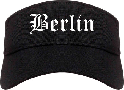 Berlin New Jersey NJ Old English Mens Visor Cap Hat Black