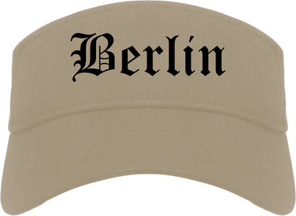 Berlin New Jersey NJ Old English Mens Visor Cap Hat Khaki