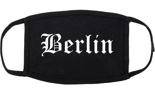 Berlin Wisconsin WI Old English Cotton Face Mask Black