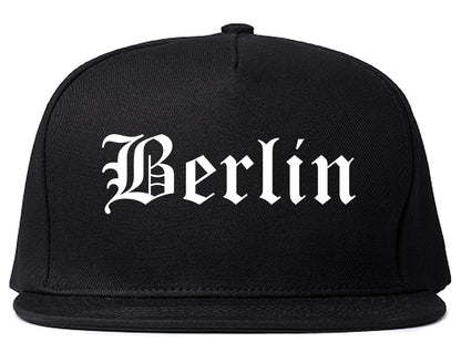 Berlin Wisconsin WI Old English Mens Snapback Hat Black