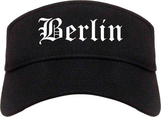 Berlin Wisconsin WI Old English Mens Visor Cap Hat Black