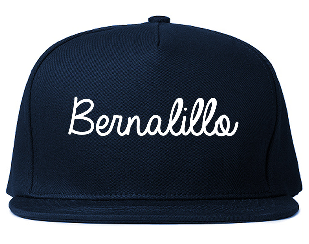 Bernalillo New Mexico NM Script Mens Snapback Hat Navy Blue