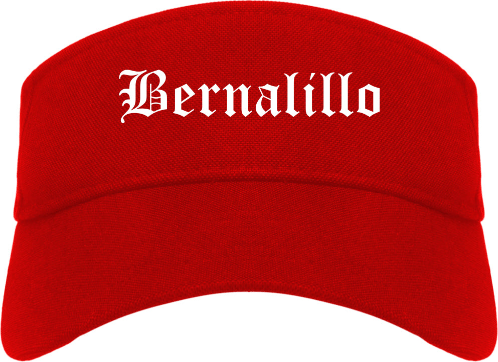 Bernalillo New Mexico NM Old English Mens Visor Cap Hat Red