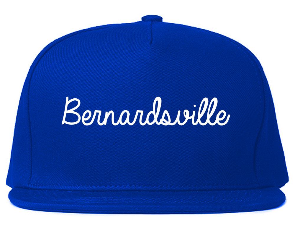Bernardsville New Jersey NJ Script Mens Snapback Hat Royal Blue