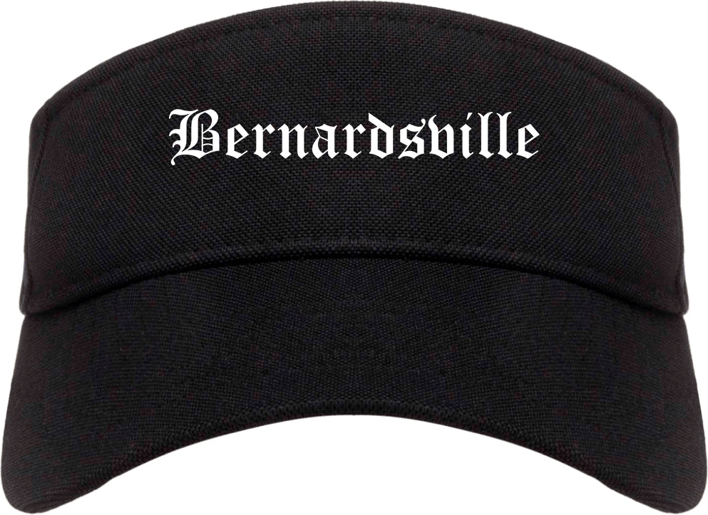 Bernardsville New Jersey NJ Old English Mens Visor Cap Hat Black
