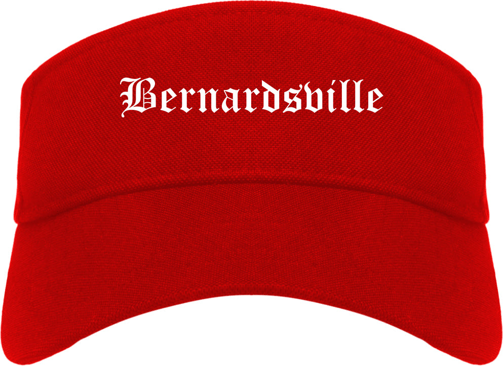 Bernardsville New Jersey NJ Old English Mens Visor Cap Hat Red
