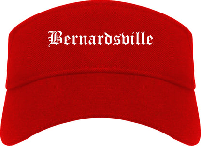 Bernardsville New Jersey NJ Old English Mens Visor Cap Hat Red