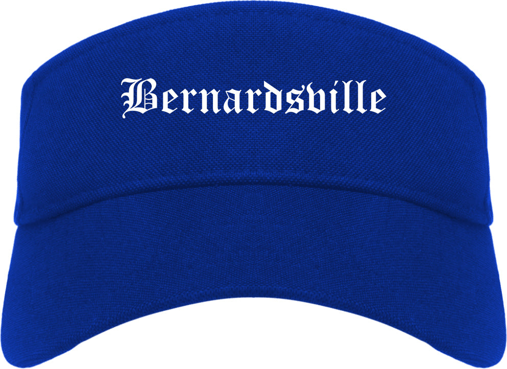 Bernardsville New Jersey NJ Old English Mens Visor Cap Hat Royal Blue