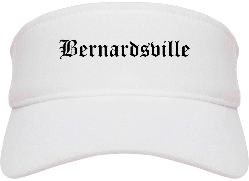 Bernardsville New Jersey NJ Old English Mens Visor Cap Hat White