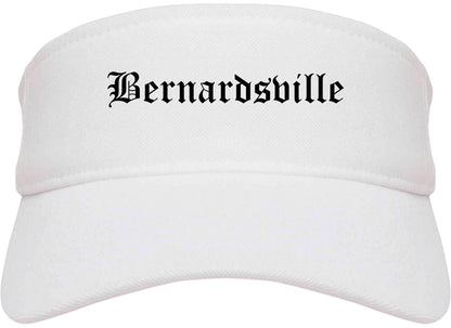 Bernardsville New Jersey NJ Old English Mens Visor Cap Hat White