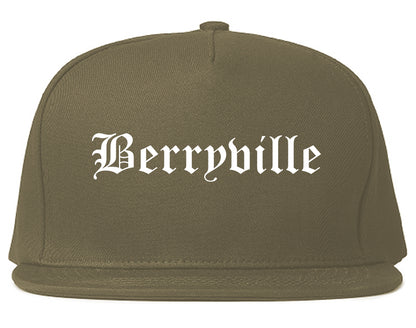 Berryville Arkansas AR Old English Mens Snapback Hat Grey