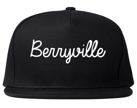 Berryville Arkansas AR Script Mens Snapback Hat Black