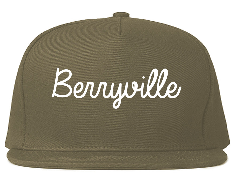 Berryville Arkansas AR Script Mens Snapback Hat Grey