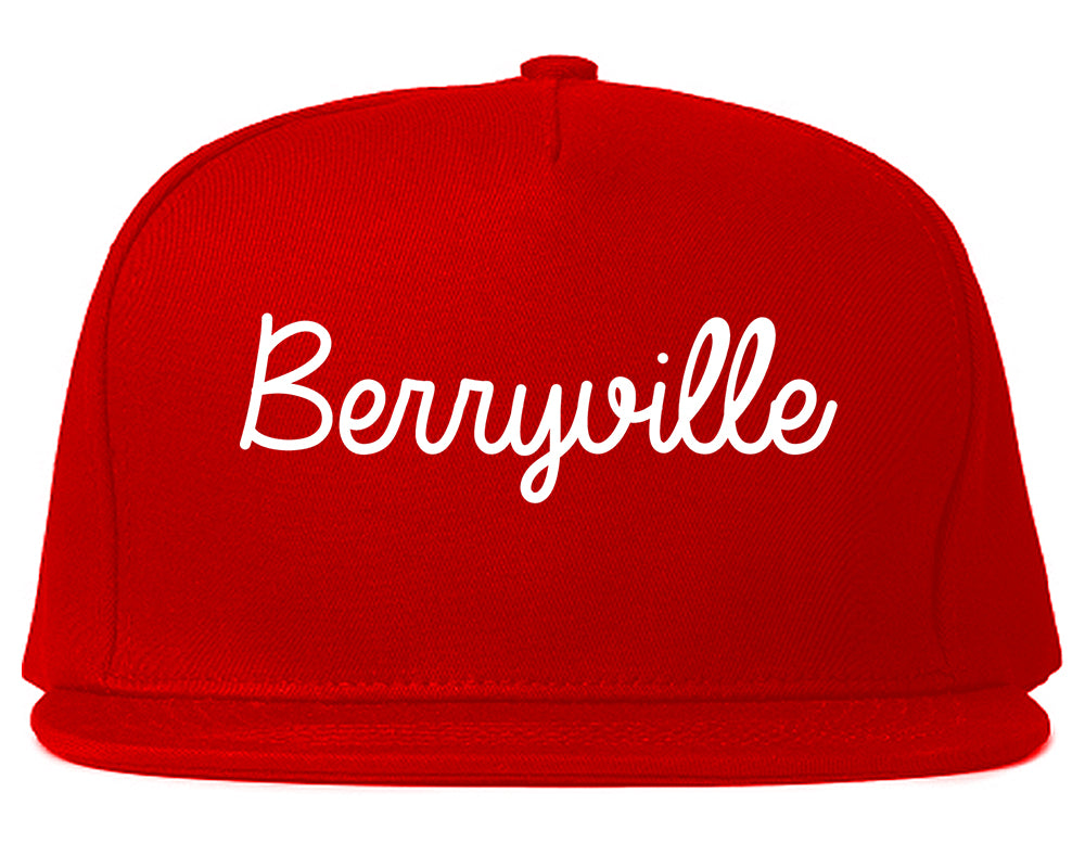 Berryville Arkansas AR Script Mens Snapback Hat Red