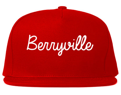 Berryville Arkansas AR Script Mens Snapback Hat Red