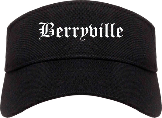 Berryville Arkansas AR Old English Mens Visor Cap Hat Black