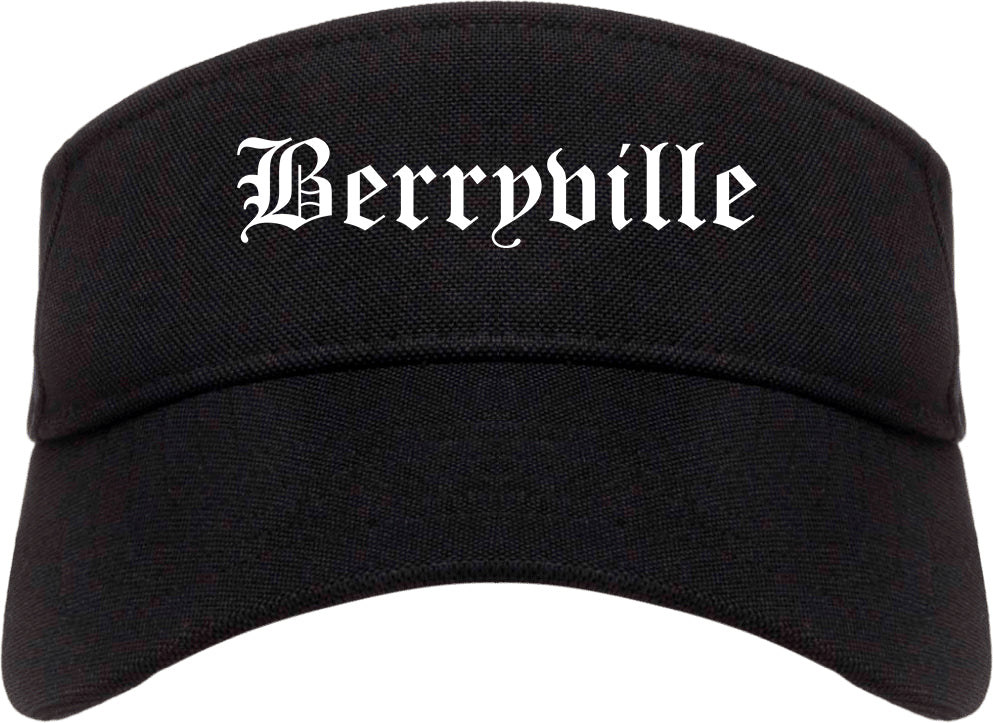 Berryville Arkansas AR Old English Mens Visor Cap Hat Black