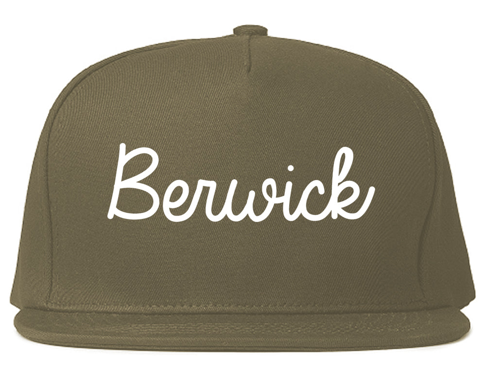Berwick Pennsylvania PA Script Mens Snapback Hat Grey