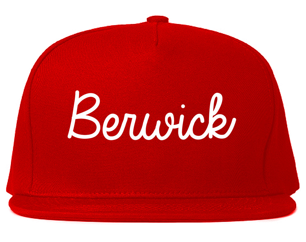 Berwick Pennsylvania PA Script Mens Snapback Hat Red