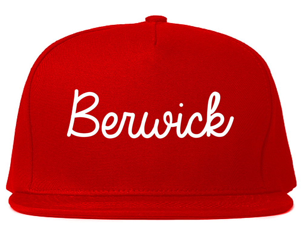 Berwick Pennsylvania PA Script Mens Snapback Hat Red