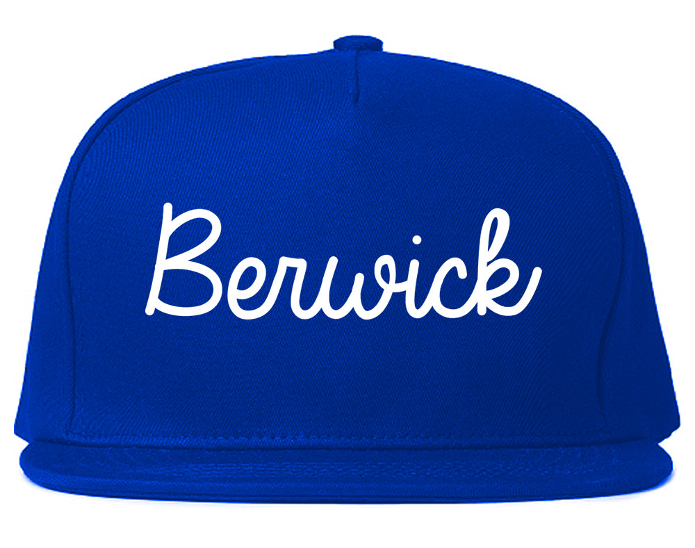 Berwick Pennsylvania PA Script Mens Snapback Hat Royal Blue