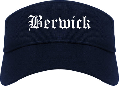 Berwick Pennsylvania PA Old English Mens Visor Cap Hat Navy Blue