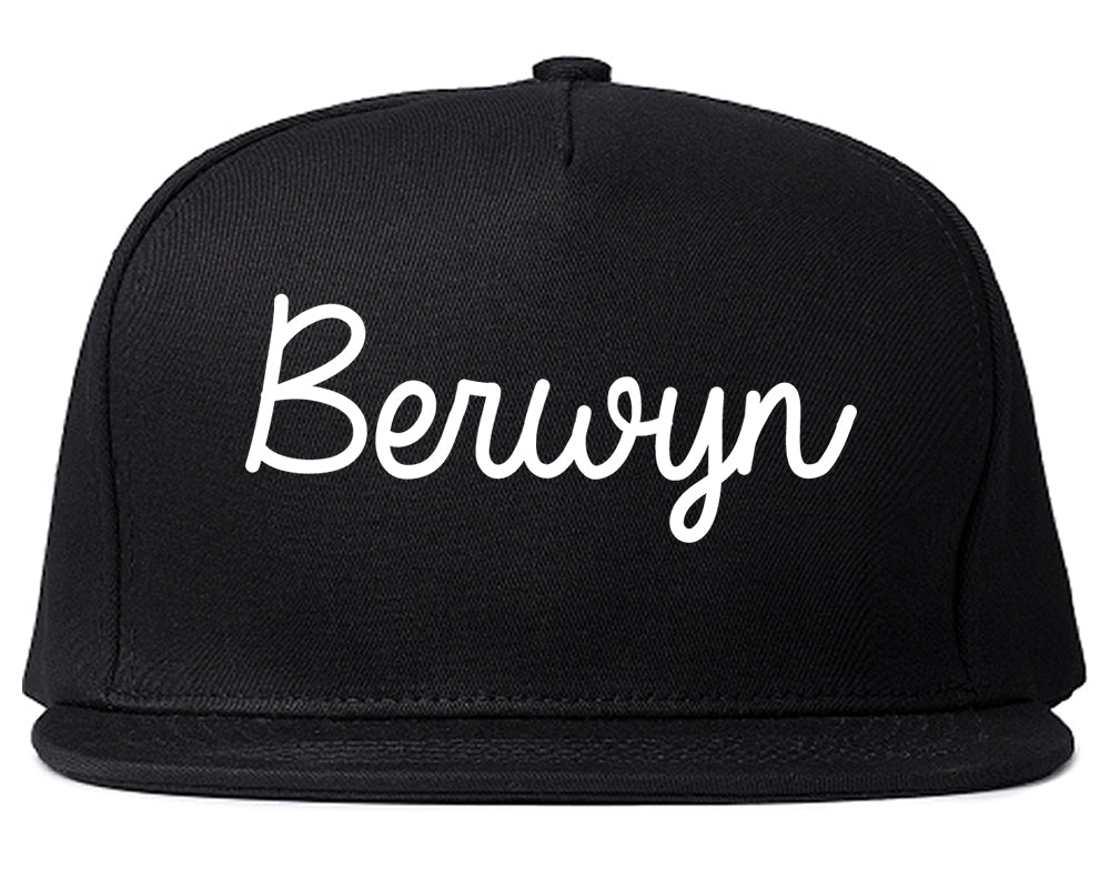 Berwyn Illinois IL Script Mens Snapback Hat Black