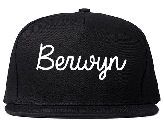 Berwyn Illinois IL Script Mens Snapback Hat Black