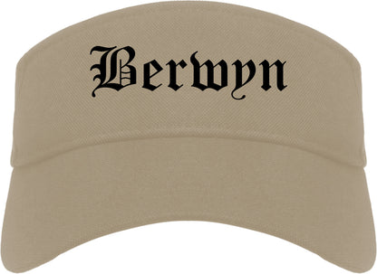 Berwyn Illinois IL Old English Mens Visor Cap Hat Khaki