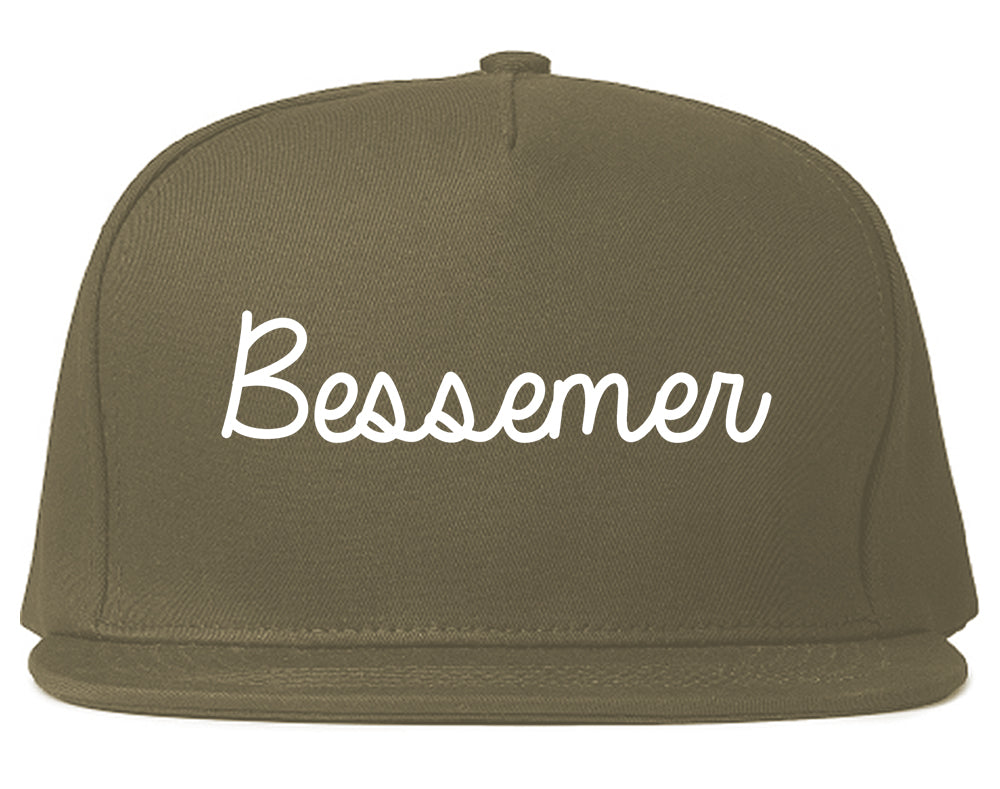 Bessemer Alabama AL Script Mens Snapback Hat Grey