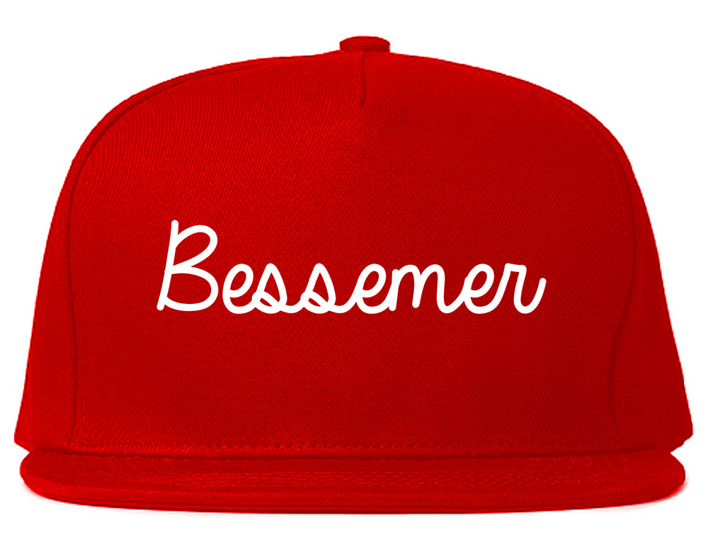 Bessemer Alabama AL Script Mens Snapback Hat Red