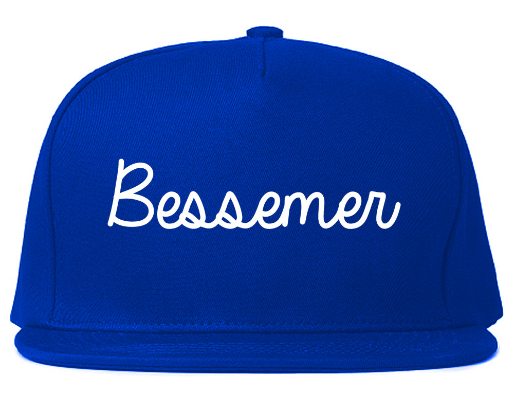 Bessemer Alabama AL Script Mens Snapback Hat Royal Blue