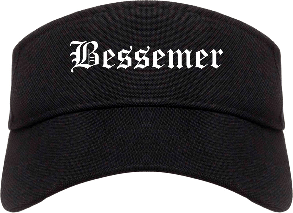 Bessemer Alabama AL Old English Mens Visor Cap Hat Black