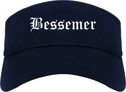 Bessemer Alabama AL Old English Mens Visor Cap Hat Navy Blue