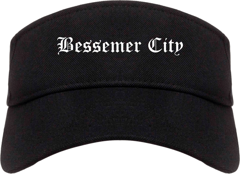 Bessemer City North Carolina NC Old English Mens Visor Cap Hat Black