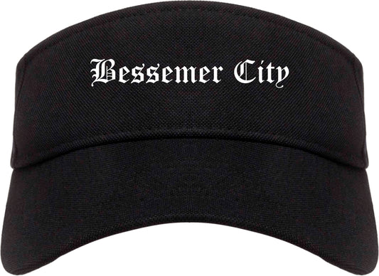 Bessemer City North Carolina NC Old English Mens Visor Cap Hat Black