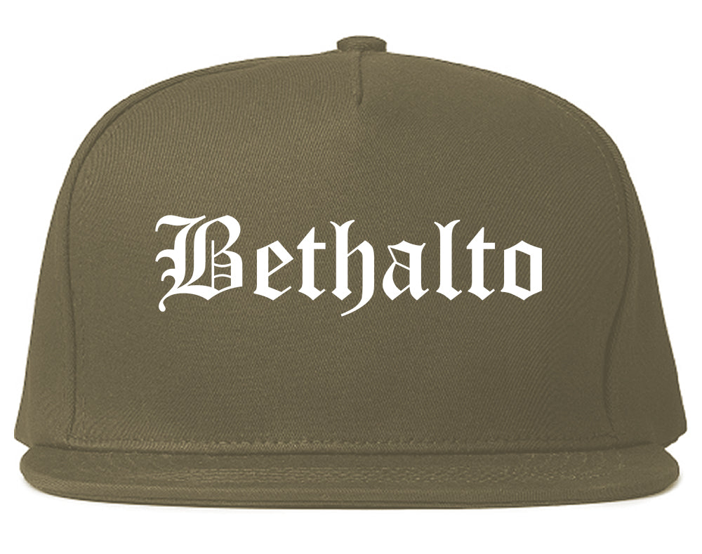 Bethalto Illinois IL Old English Mens Snapback Hat Grey