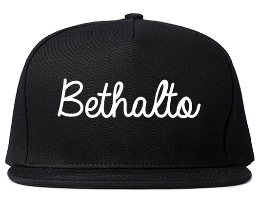 Bethalto Illinois IL Script Mens Snapback Hat Black